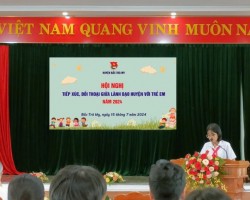 BẮC TRÀ MY TỔ CHỨC HỘI NGHỊ TIẾP XÚC, ĐỐI THOẠI GIỮA ĐẠI BIỂU HỘI ĐỒNG NHÂN DÂN HUYỆN VỚI TRẺ EM NĂM 2024