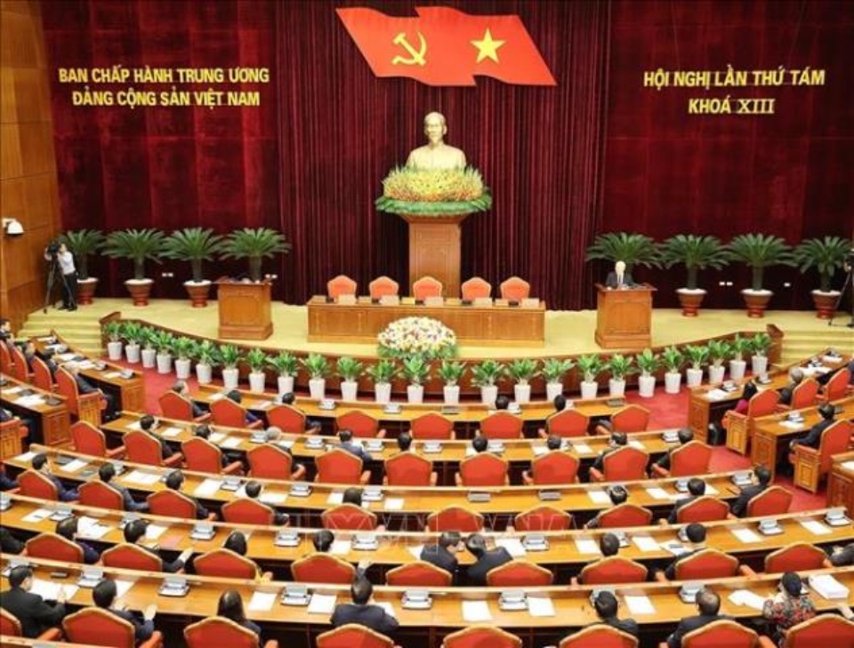 Phiên bế mạc Hội nghị lần thứ tám Ban Chấp hành Trung ương Đảng Cộng sản Việt Nam khóa XIII. (Ảnh: TTXVN)
