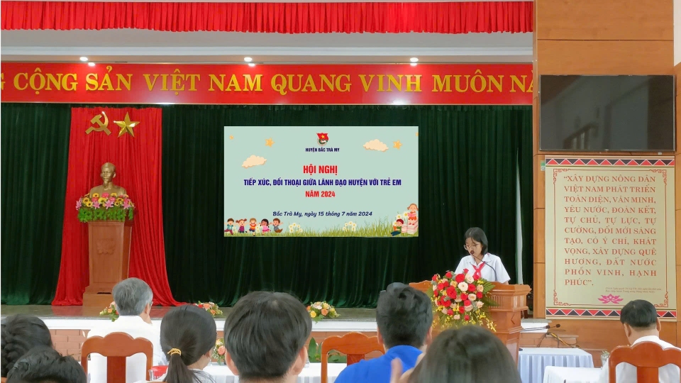 BẮC TRÀ MY TỔ CHỨC HỘI NGHỊ TIẾP XÚC, ĐỐI THOẠI GIỮA ĐẠI BIỂU HỘI ĐỒNG NHÂN DÂN HUYỆN VỚI TRẺ EM NĂM 2024